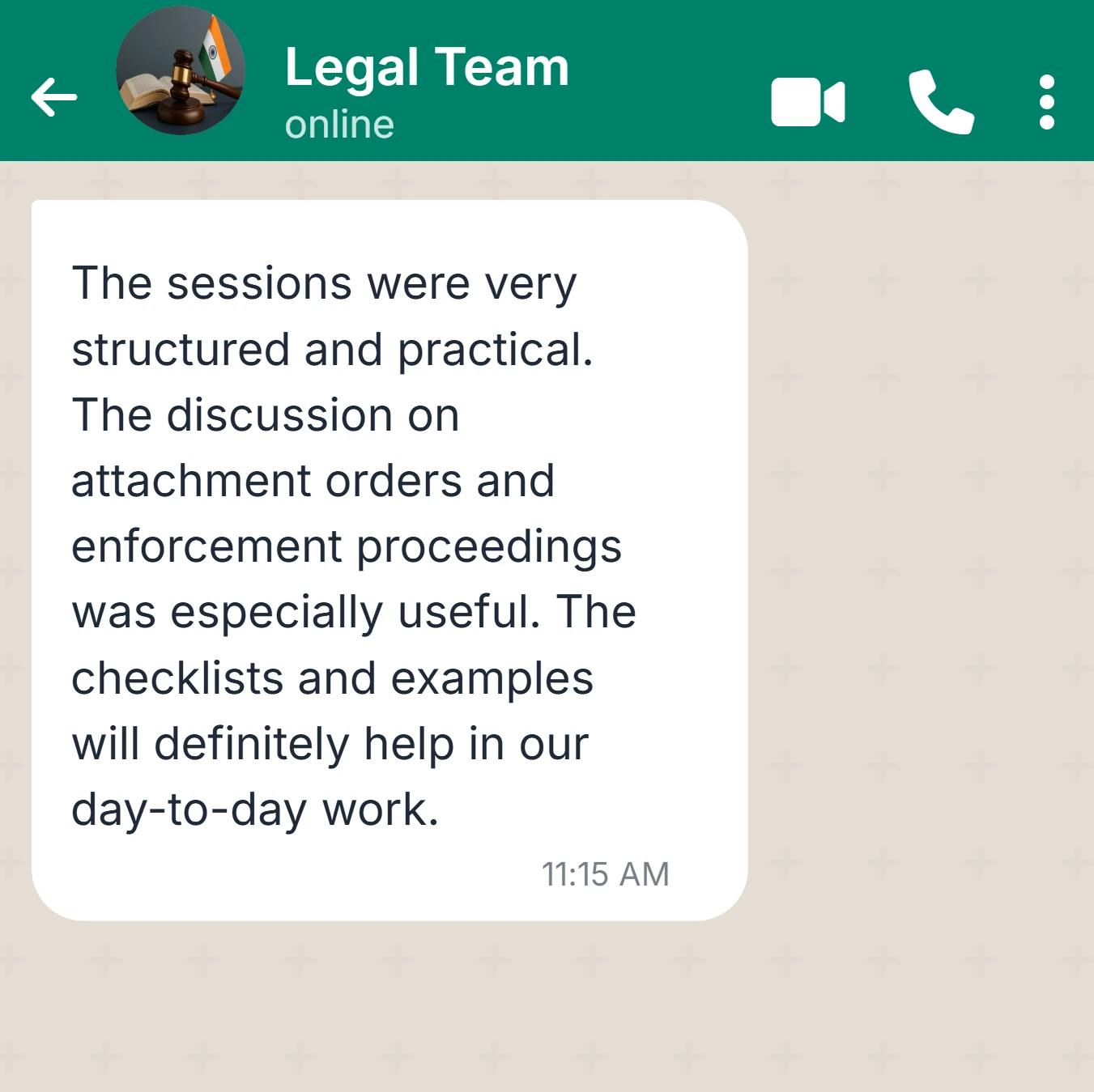 WhatsApp Testimonial 5