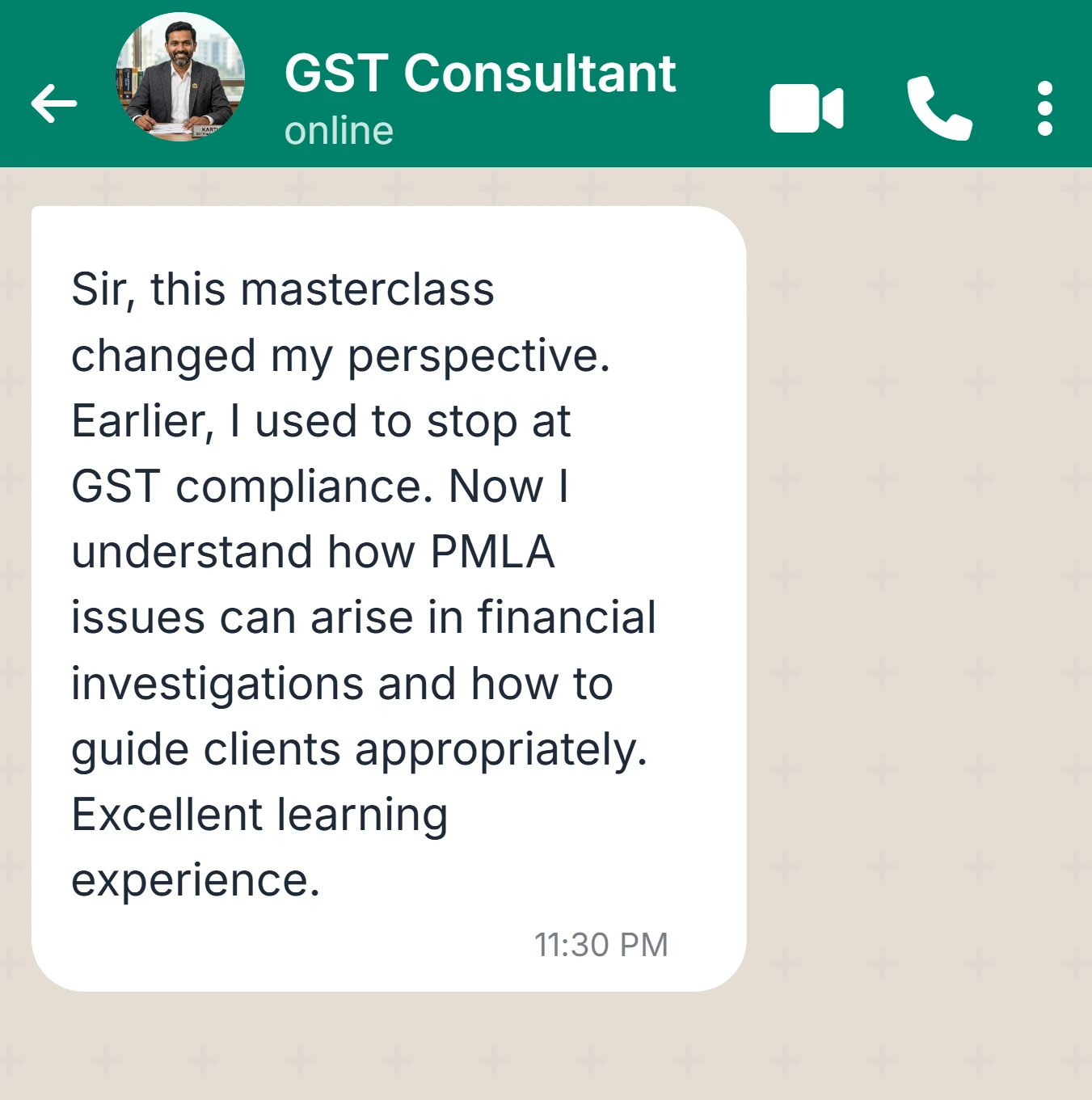 WhatsApp Testimonial 6
